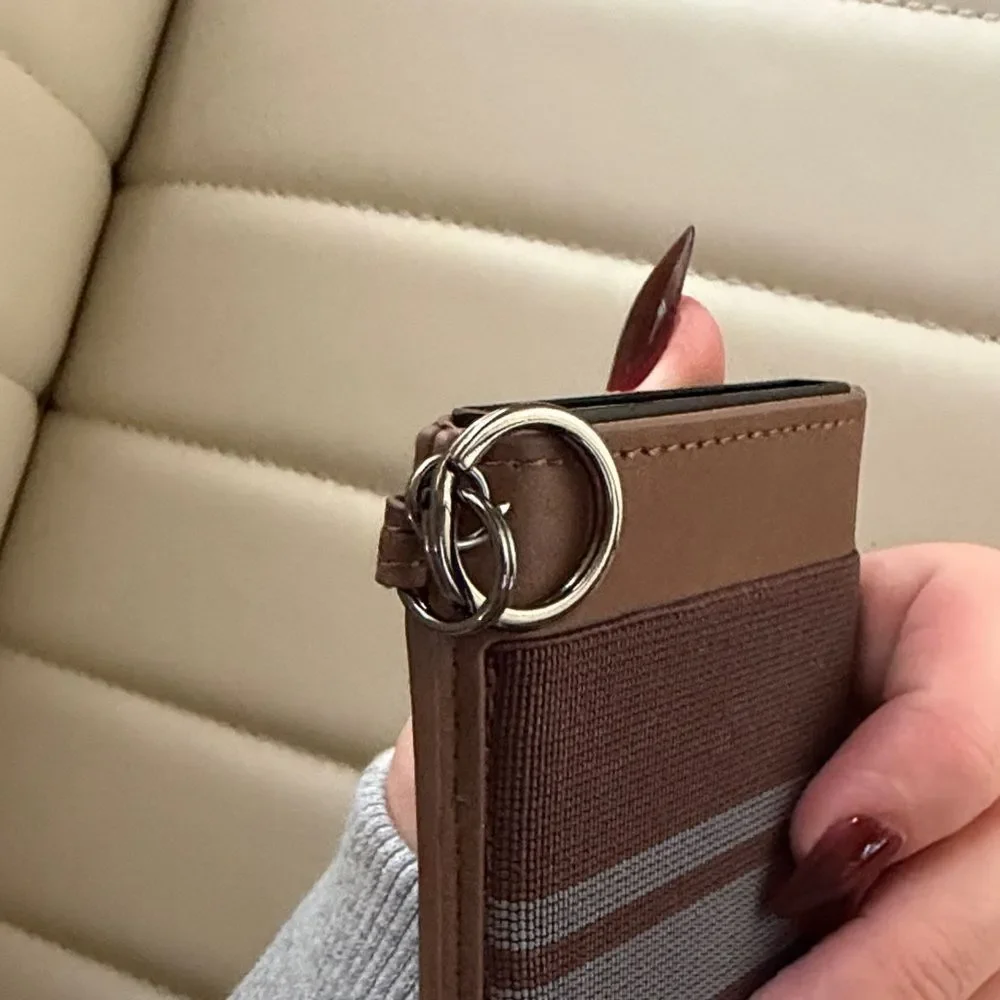 Brown and Gray Men's Wallet card pop up holder